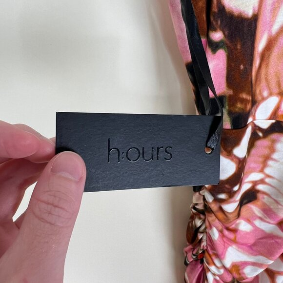 New H:ours Inez Midi Dress Butterfly Print Cocktail Party Wedding Guest Y2K 90s - Picture 8 of 12